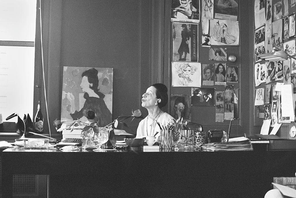Portrait of Diana Vreeland in her office, 20th century. Jack Robinson/ Hulton Archive / Getty Images