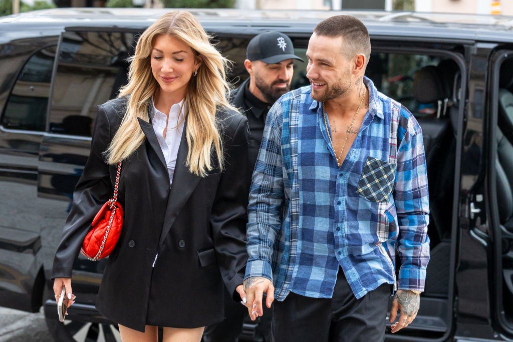 Kate Cassidy and Liam Payne are seen on March 01, 2024 in Paris, France. Marc Piasecki/GC Images