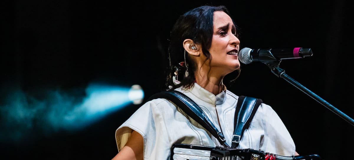 La cantante Julieta Venegas actúa durante un concierto en el Escenario GNP el 29 de mayo de 2026 en Monterrey (Nueva Lorena), México.