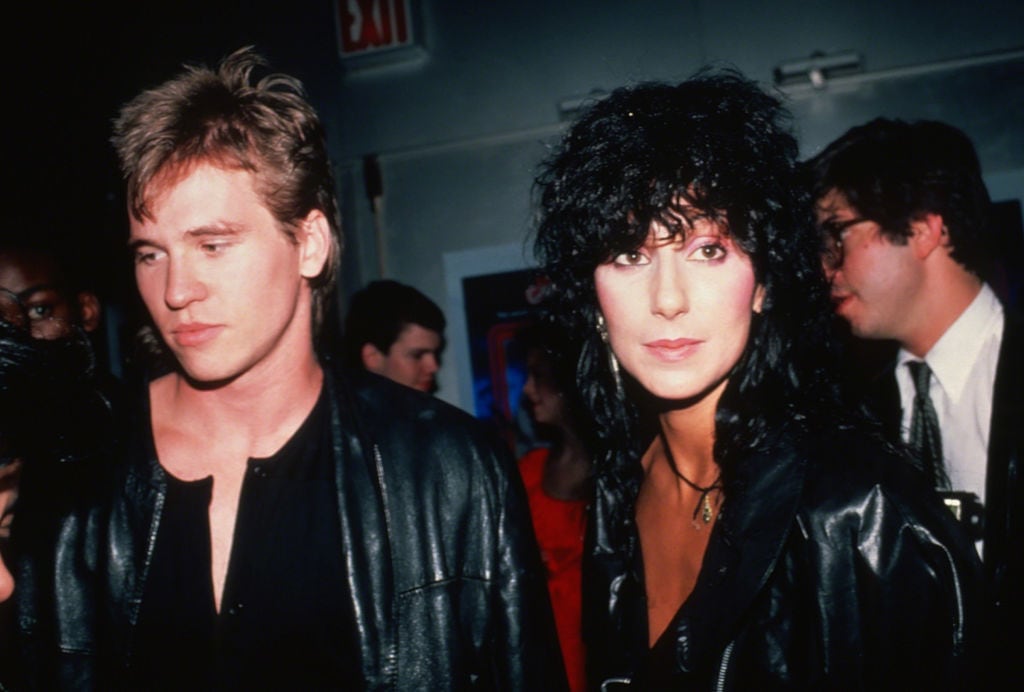 Cher and Val Kilmer attend the Grease Premiere Party at The Red Parrot on June 9, 1982 in New York City. Sonia Moskowitz/IMAGES/Getty Images
