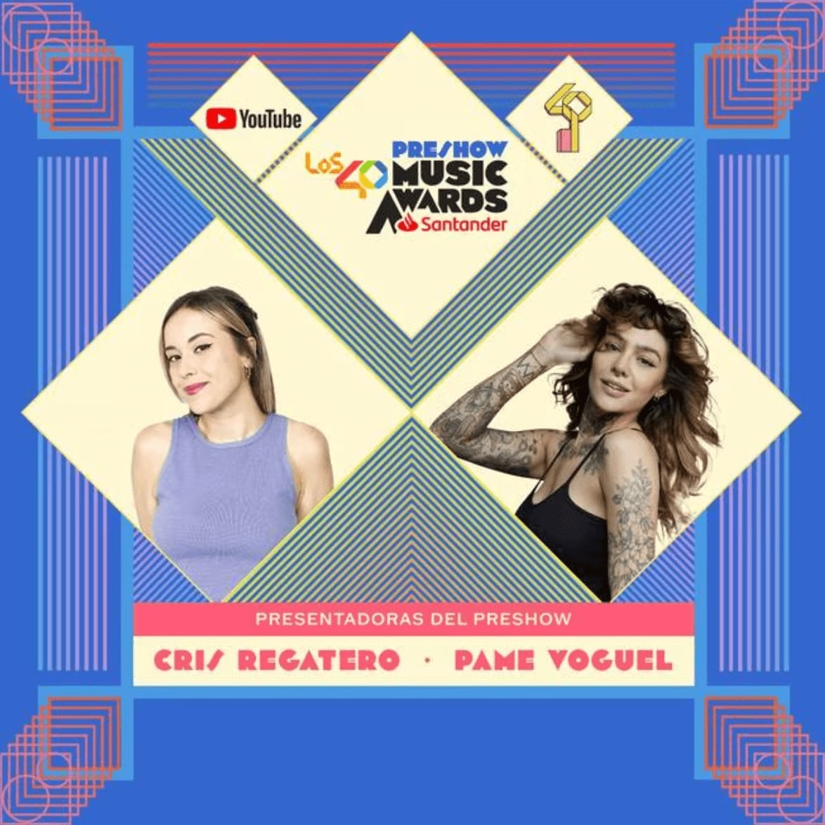 The hosts of the Preshow de LOS40 Music Awards Santander 2023. / LOS40.