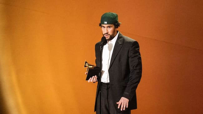 Bad Bunny accepts the Best Música Urbana Album for “Un Verano Sin Ti” during the 65th GRAMMY Awards at Crypto.com Arena on February 05, 2023 in Los Angeles, California. Timothy Norris/FilmMagic