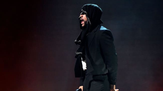 Bad Bunny performs during a stop of the Most Wanted Tour at T-Mobile Arena on February 23, 2024 in Las Vegas, Nevada. David Becker/Getty Images