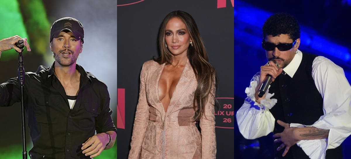 Enrique Iglesias, Jennifer Lopez y Bad Bunny // Fotos: Getty Images
