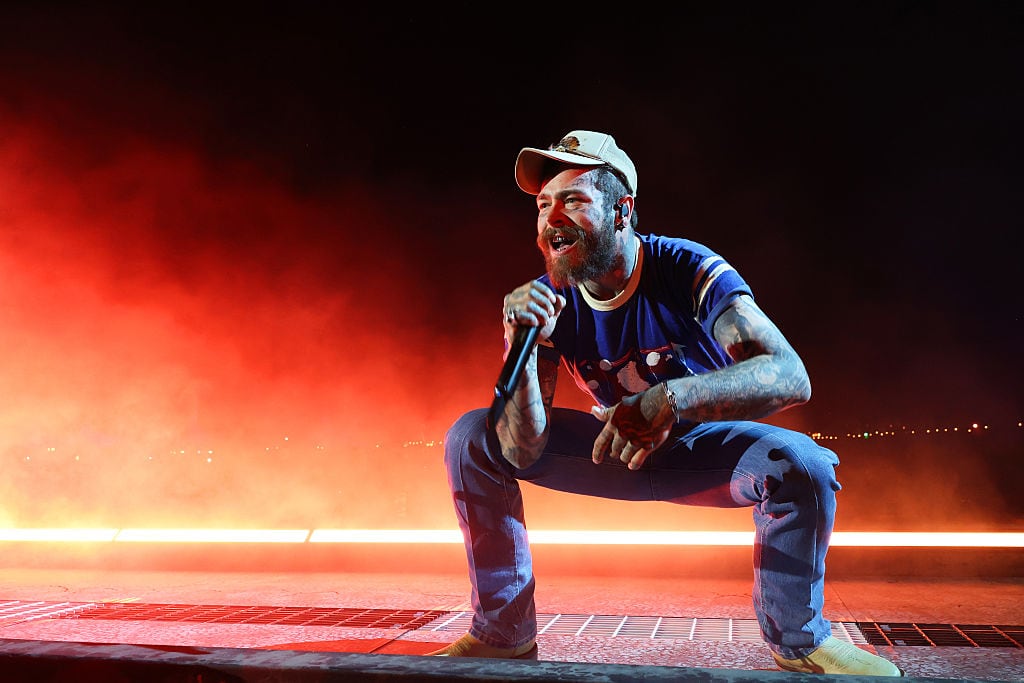Post Malone performs at the Coachella Stage during the 2025 Coachella Valley Music and Arts Festival at Empire Polo Club on April 13, 2025 in Indio, California. Kevin Mazur/Getty Images for Coachella