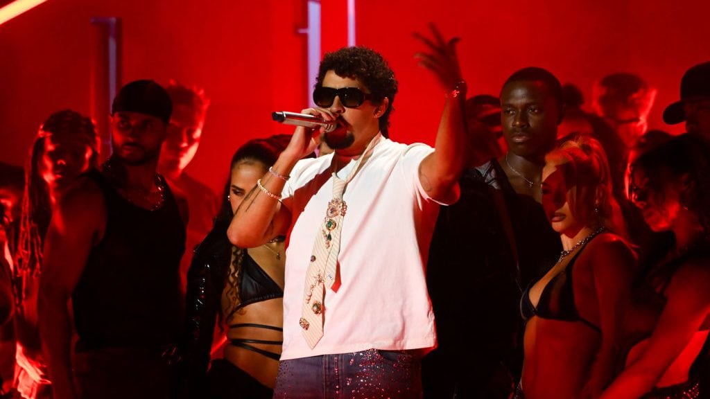 Bad Bunny at the 2025 iHeartRadio Music Awards held at the Dolby Theatre on March 17, 2025 in Los Angeles, California. (Photo by Michael Buckner/Billboard via Getty Images)