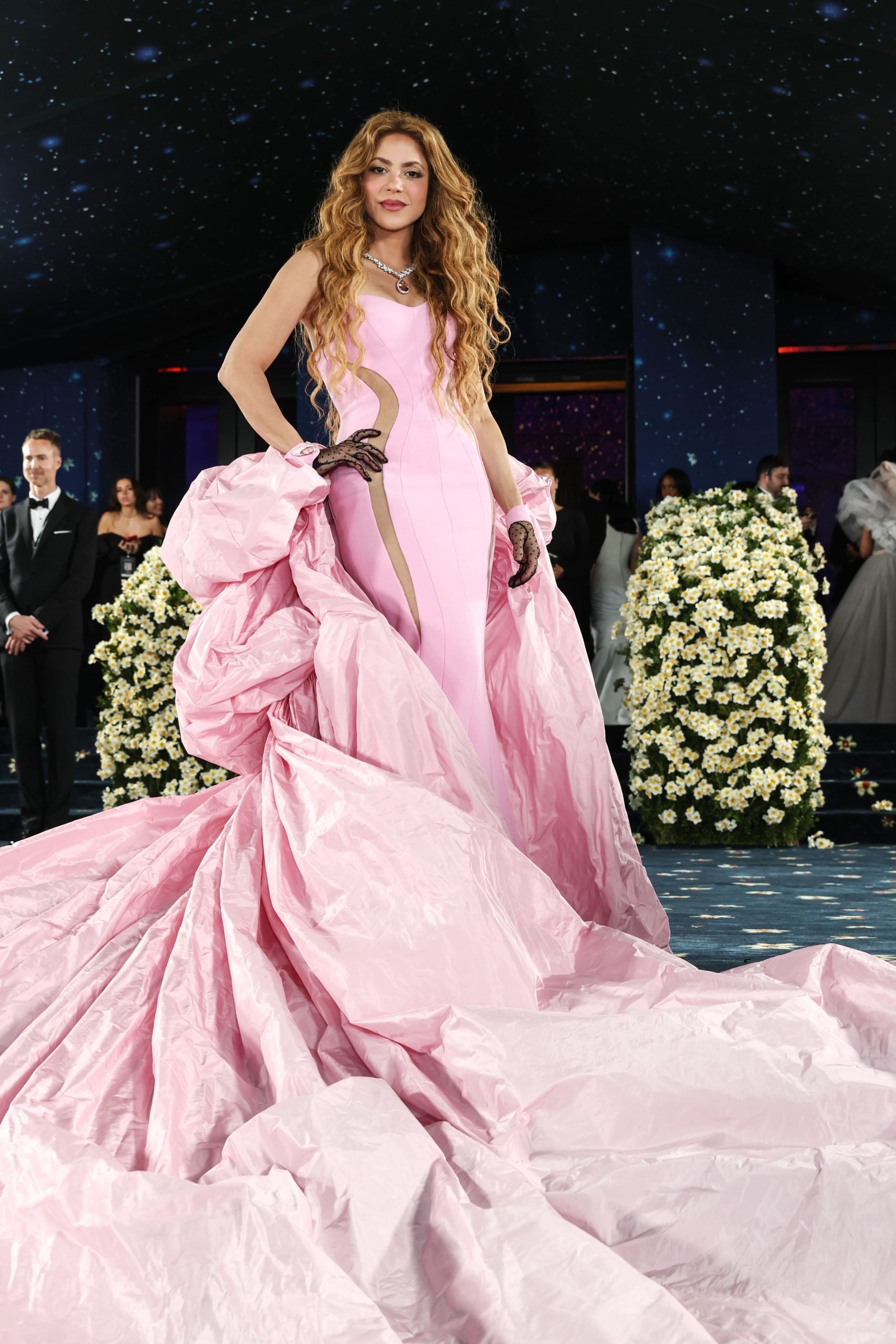 Colombian singer Shakira arrives for the 2025 Met Gala at the Metropolitan Museum of Art on May 5, 2025, in New York. (Angela Weiss/Getty Images)