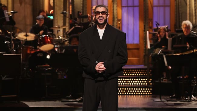 Host Bad Bunny during the Monologue on Saturday, October 21, 2023. Will Heath/NBC via Getty Images