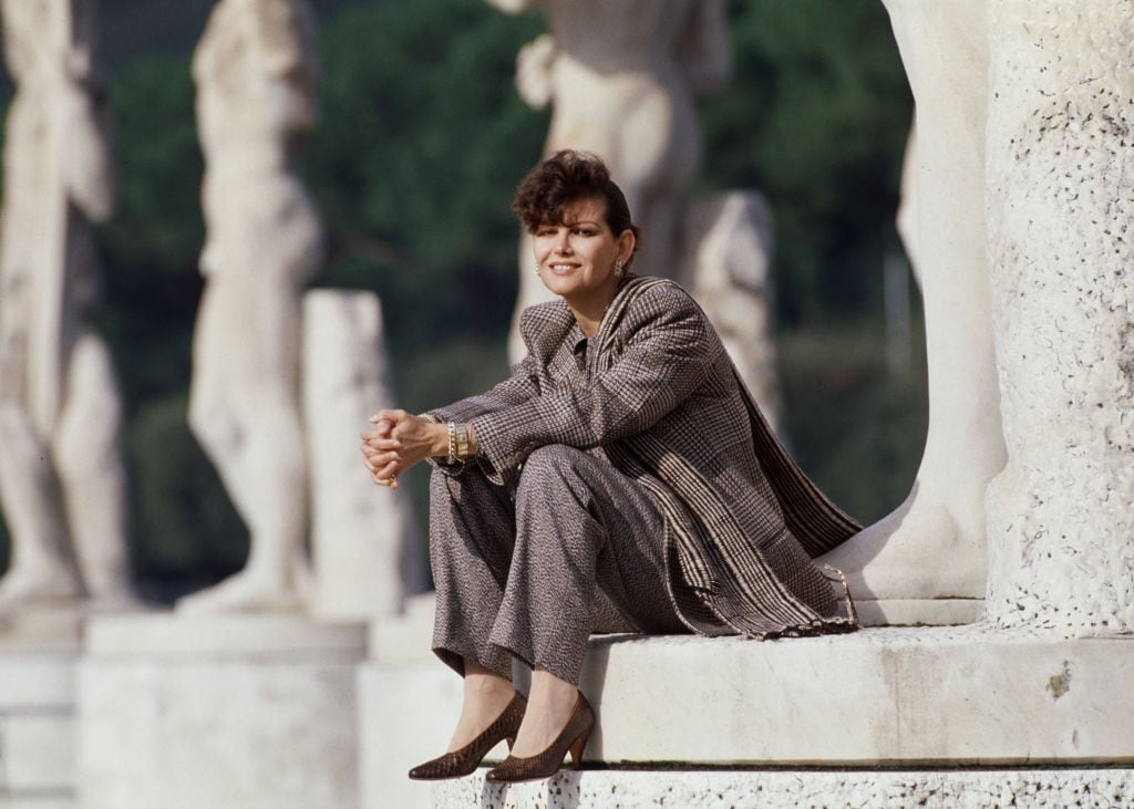 Italian actress Claudia Cardinale at the Stadio Olimpico in Rome, Italy, on November 1, 1984. Julio Donoso/Sygma via Getty Images