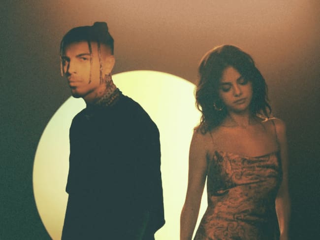 <a href="https://www.billboard.com/music/latin/baila-conmigo-vevo-footnotes-video-selena-gomez-9530671/">Billboard.</a> Rauw Alejandro and Selena Gomez. Interscope