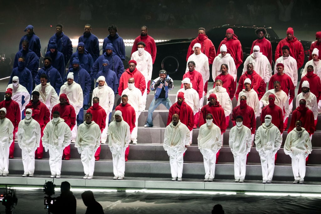 Kendrick Lamar performs at Super Bowl LIX at Caesars Superdome on February 09, 2025 in New Orleans, Louisiana. (Photo by Christopher Polk/Penske Media via Getty Images)
