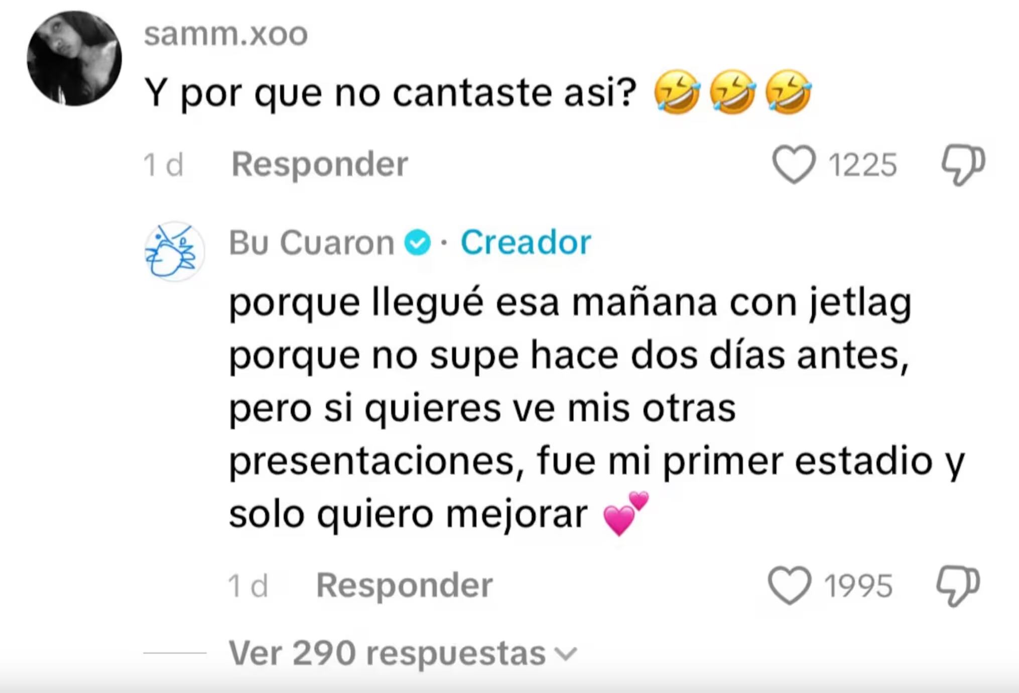 Bu Cuarón responde un comentario sobre su desempeño en el concierto de Dua Lipa / Twitter.
