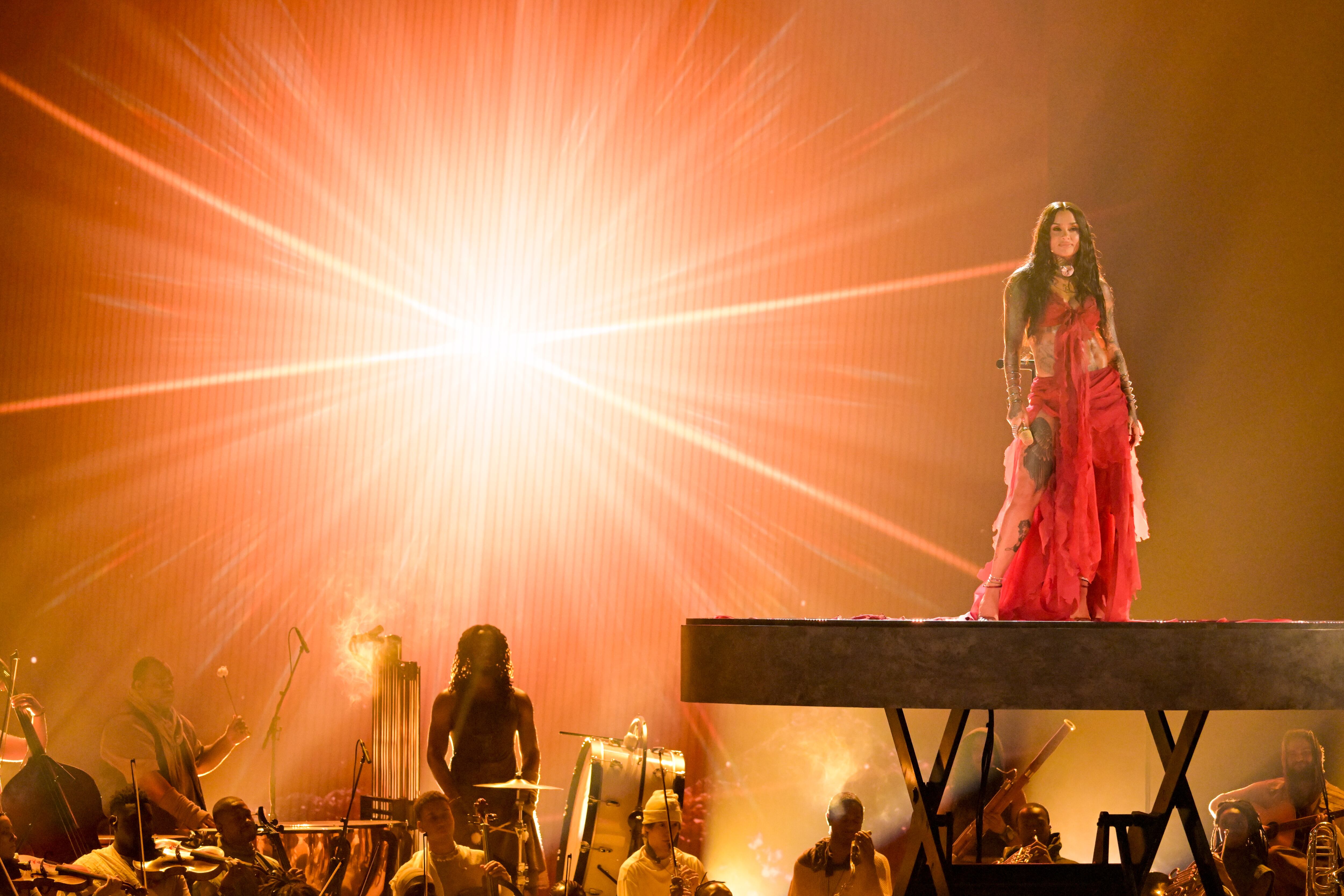 Kehlani en el escenario en los Premios BET 2026, celebrados en el Peacock Theater el 28 de junio de 2026 en Los Ángeles, California.