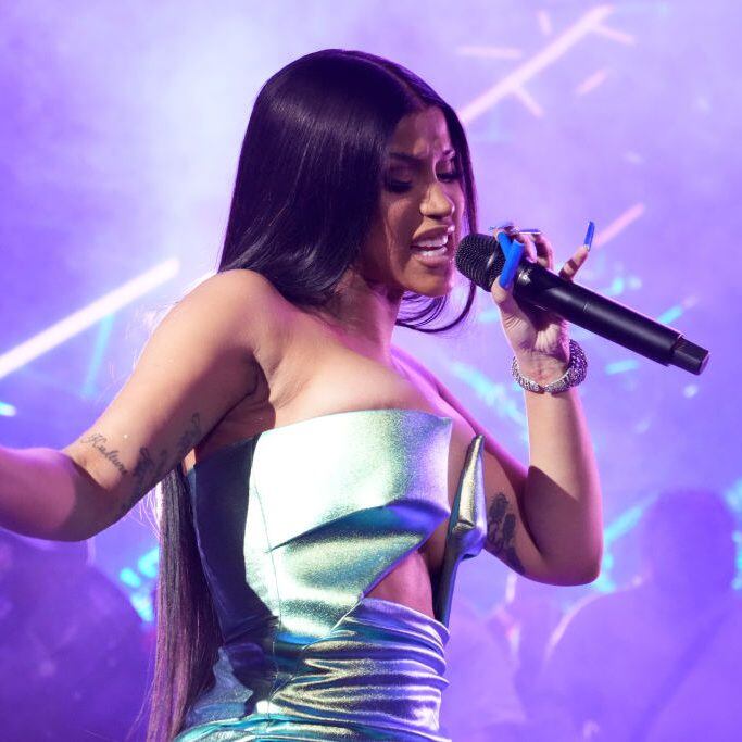 CHANDLER, ARIZONA - FEBRUARY 11: Cardi B performs at Cardi B and Offset Headline Hall of Fame Party 2023 at Gila River Resorts &amp; Casinos - Wild Horse Pass on February 11, 2023 in Chandler, Arizona. (Photo by Jeff Kravitz/FilmMagic for Capture Studio Group)