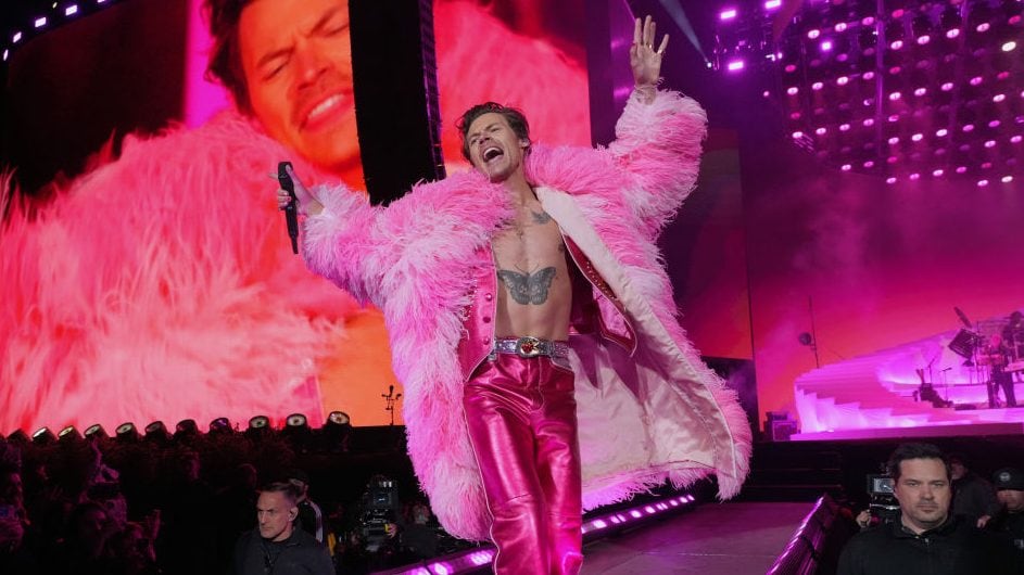 Harry Styles performs on the Coachella stage during the 2022 Coachella Valley Music And Arts Festival on April 22, 2022 in Indio, California. (Kevin Mazur/Getty Images)