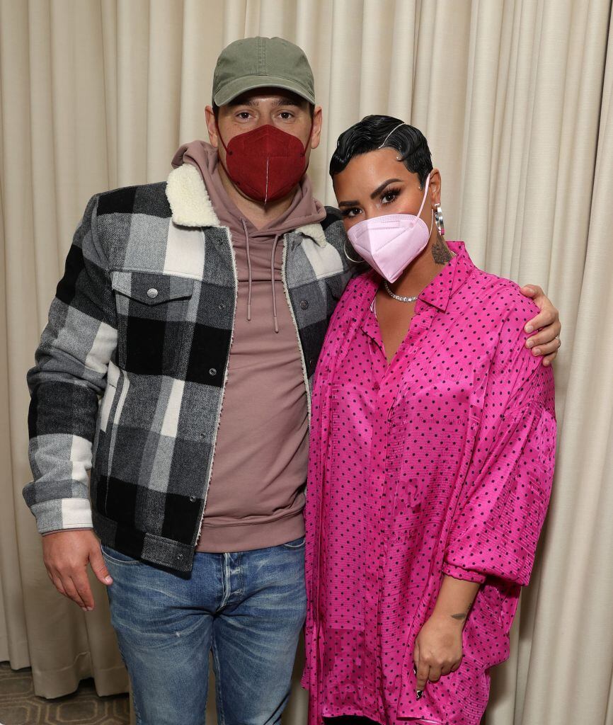 Scooter Braun and Demi Lovato attend the OBB Premiere Event for YouTube Originals Docuseries "Demi Lovato: Dancing With The Devil" at The Beverly Hilton on March 22, 2021 in Beverly Hills, California. Rich Fury/Getty Images for OBB Media