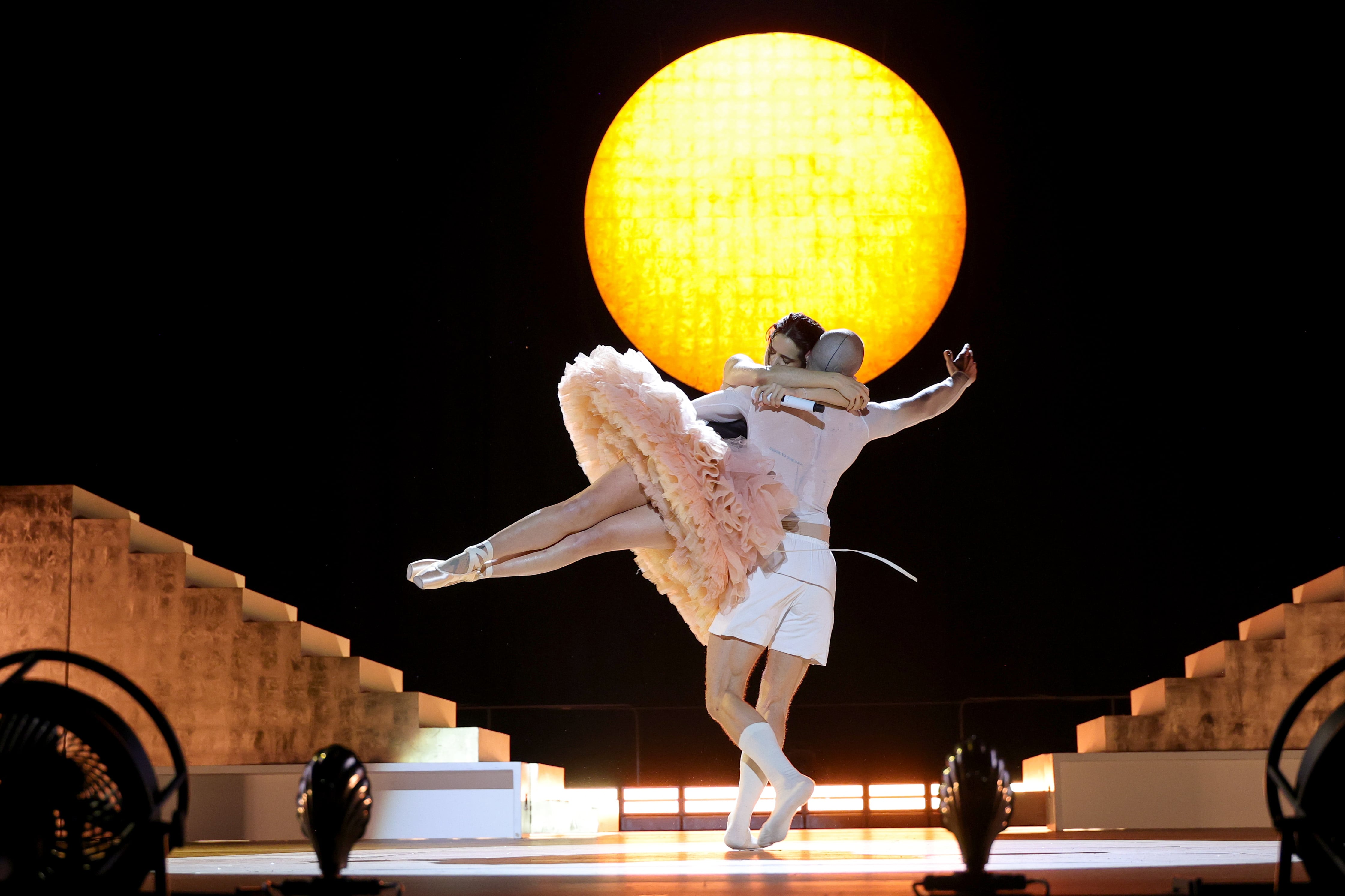 Rosalía performs on stage at The Accor Arena on March 18, 2026 in Paris, France.