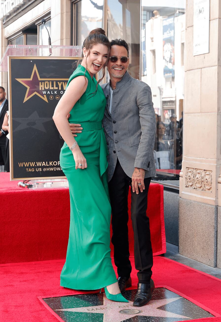 Nadia Ferreira and Marc Anthony at the Hollywood Walk of Fame Star Ceremony. Emma McIntyre/Getty Images.
