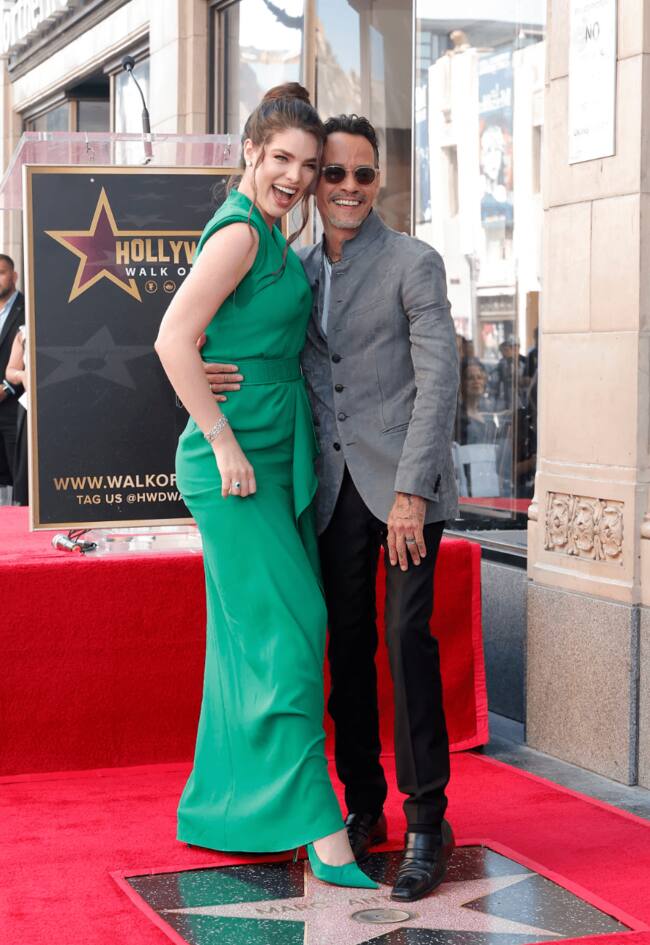 Nadia Ferreira and Marc Anthony at the Hollywood Walk of Fame Star Ceremony. Emma McIntyre/Getty Images.
