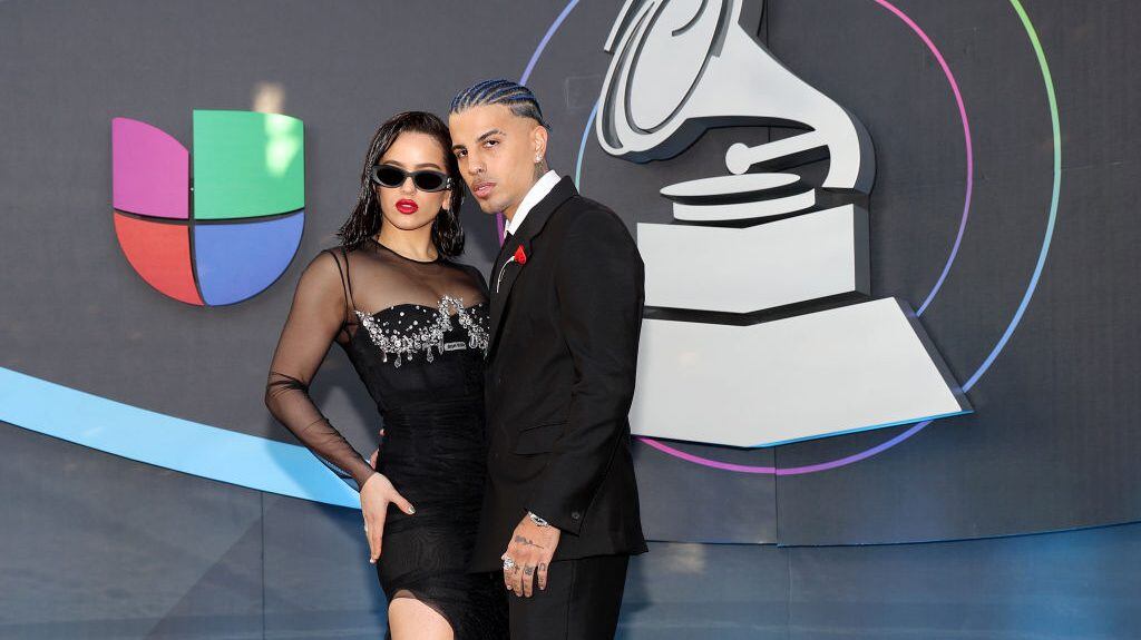 Rosalia and Rauw Alejandro attend The 23rd Annual Latin Grammy Awards at Michelob ULTRA Arena on November 17, 2022 in Las Vegas, Nevada. Rodrigo Varela/Getty Images for The Latin Recording Academy