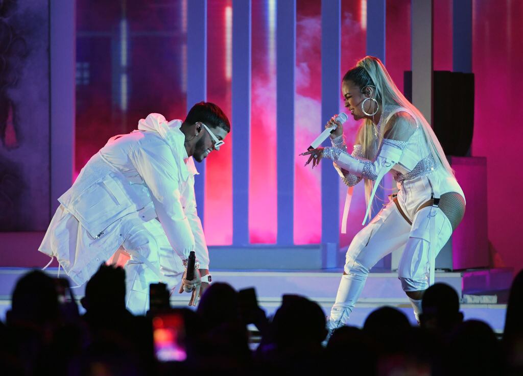 Anuel AA and Karol G perform during the 2019 Billboard Latin Music Awards at the Mandalay Bay Events Center on April 25, 2019 in Las Vegas, Nevada. Ethan Miller/Getty Images