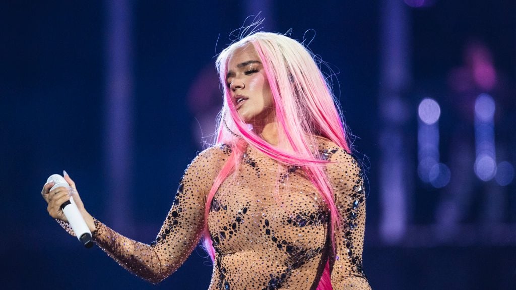 Karol G performs on stage at Santiago Bernabéu Stadium on July 20, 2024 in Madrid, Spain. (Mariano Regidor/Getty Images)