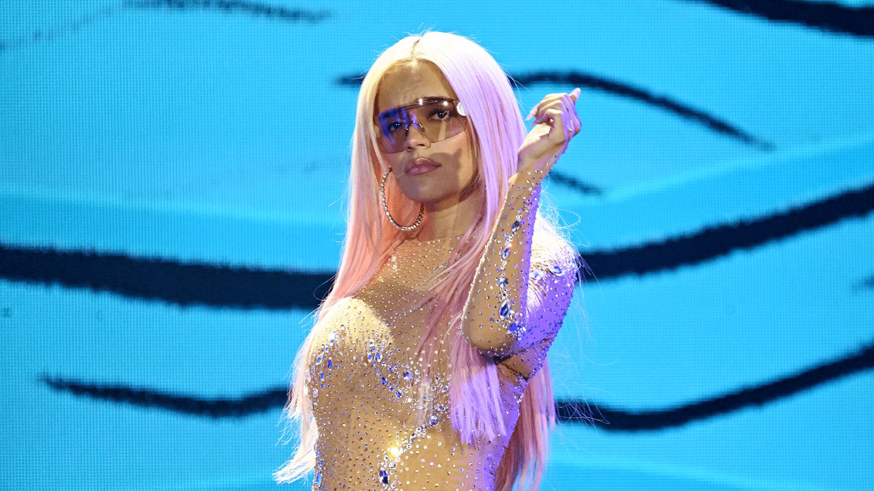 Karol G performs in concert during her «Mañana Será Bonito» tour at Mercedes-Benz Stadium on September 21, 2023 in Atlanta, Georgia. Paras Griffin/Getty Images