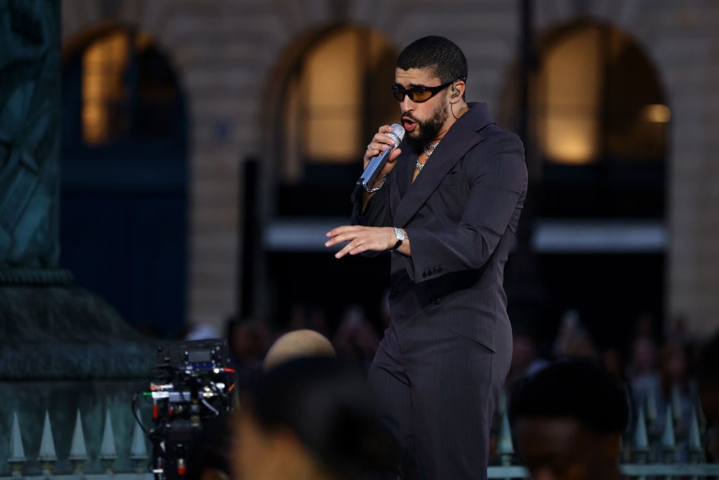 Bad Bunny performs during Vogue World: Paris at Place Vendome on June 23, 2024 in Paris, France. Marc Piasecki/Getty Images for Vogue