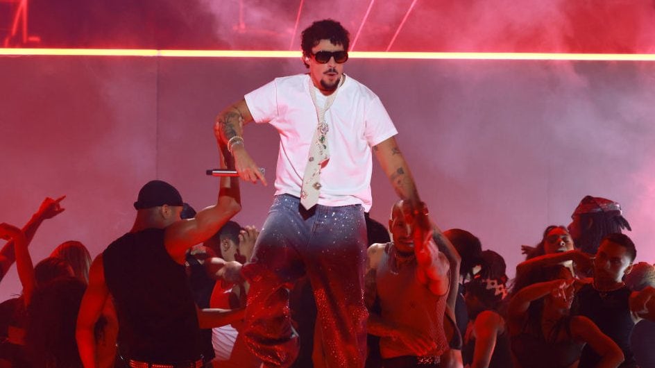 Bad Bunny performs onstage at the 2025 iHeartRadio Music Awards at Dolby Theatre in Los Angeles, California on March 17, 2025. Broadcasted live on FOX. Kevin Mazur/Getty Images for iHeartRadio