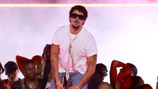 Bad Bunny performs onstage at the 2025 iHeartRadio Music Awards at Dolby Theatre in Los Angeles, California on March 17, 2025. Broadcasted live on FOX. Kevin Mazur/Getty Images for iHeartRadio