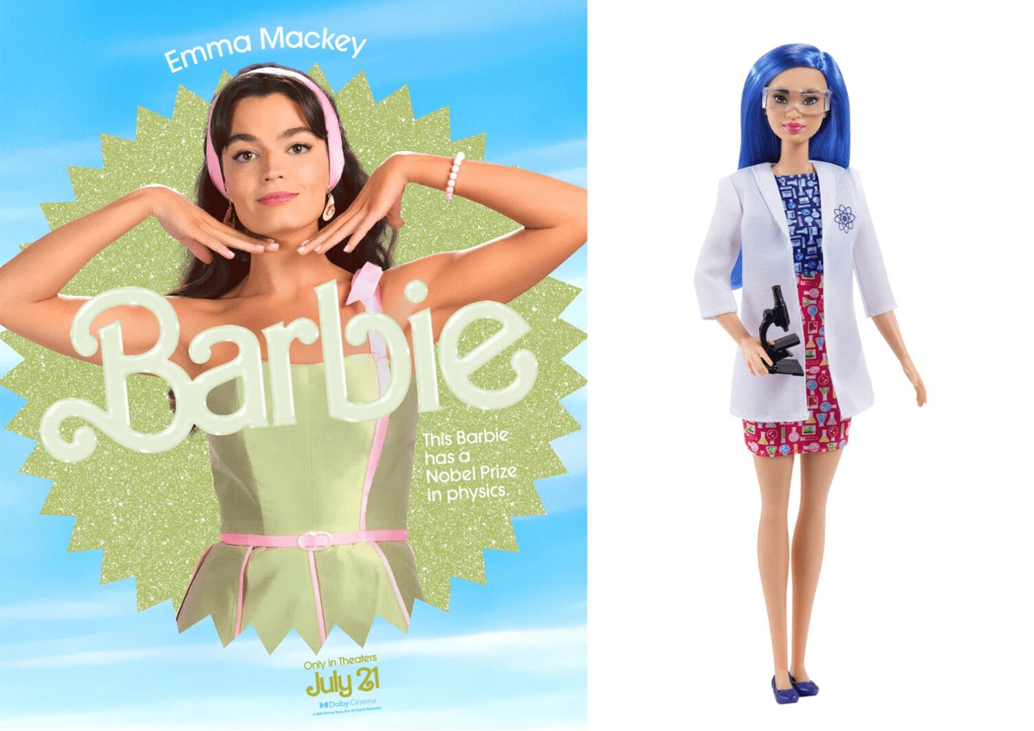 Warner Bros. Studios / <a href="https://shop.mattel.com/es-mx/products/barbie-profesiones-muneca-cientifica-hcn11-es-mx?gclid=Cj0KCQjwwvilBhCFARIsADvYi7LlknKvdEoydv-xauwY2YnQNXV9nXaLuSqC1DDec91O27UJ2mjwQM0aAuPYEALw_wcB">Mattel</a>