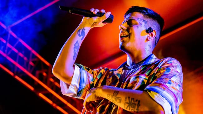 Duki performing at ‘Oasis’ in Miami. Guido Adler/Getty Images.