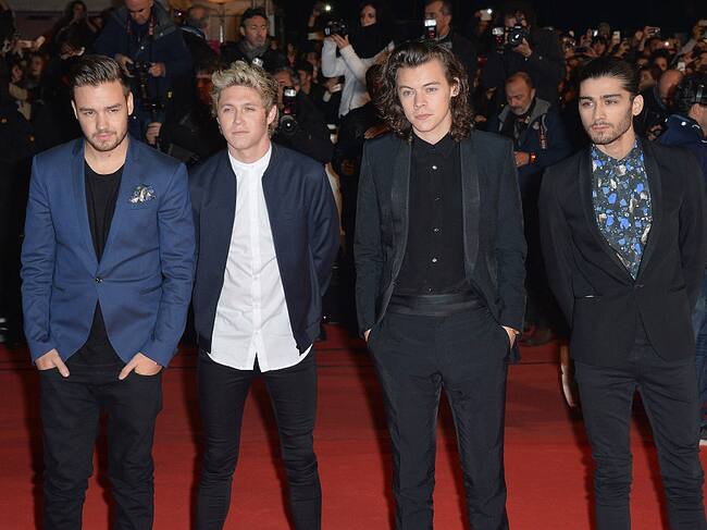 Liam Payne, Niall Horan, Harry Styles and Zayn Malik of ‘One Direction’ arrive at the 16th NRJ Music Awards at Palais des Festivals on December 13, 2014. Francois G. Durand / Getty Images