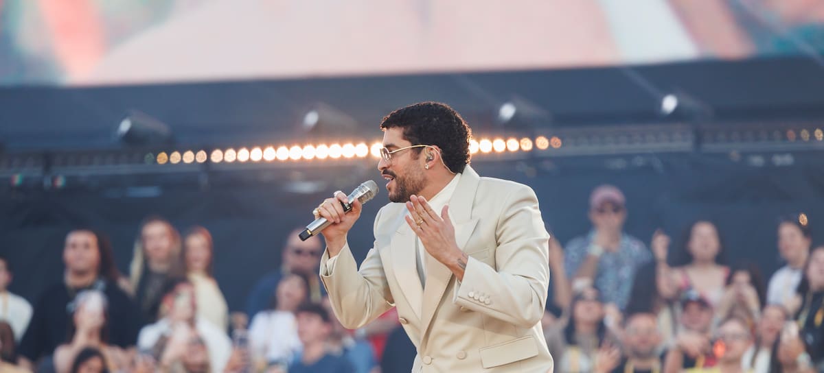 Bad Bunny performs in concert during his "DeBI TiRAR MaS FOToS" Tour at Estadi Olimpic Lluis Companys on May 22, 2026 in Barcelona, Spain. Xavi Torrent/Getty Images