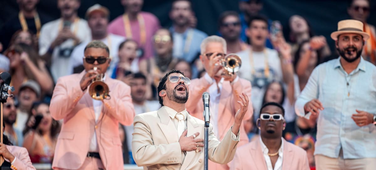 Bad Bunny en su último concierto con la gira 'Debí Tirar Más Fotos Tour' en el Riyadh Air Metropolitano de Madrid, 15 de junio de 2026.