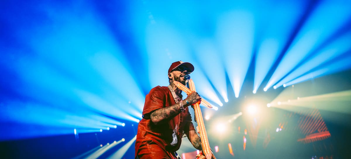 Anuel AA performs onstage during a concert at Roig Arena on November 27, 2025 in Valencia, Spain. Luis Carbonell Carbo/Redferns