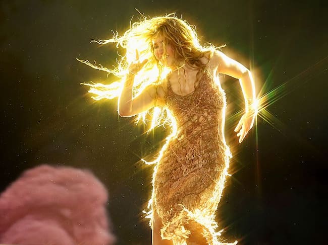 Shakira performs onstage during Shakira. Las Mujeres Ya No Lloran World Tour – Miami at Hard Rock Stadium on June 06, 2025 in Miami Gardens, Florida. (Kevin Mazur/Getty Images)