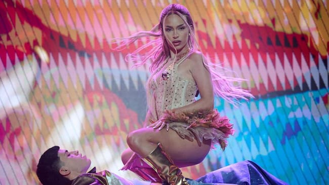 Bad Gyal performs on stage during the «La Joia 24 Karats Tour» at WiZink Center on April 07, 2024 in Madrid, Spain. Borja B. Hojas/WireImage