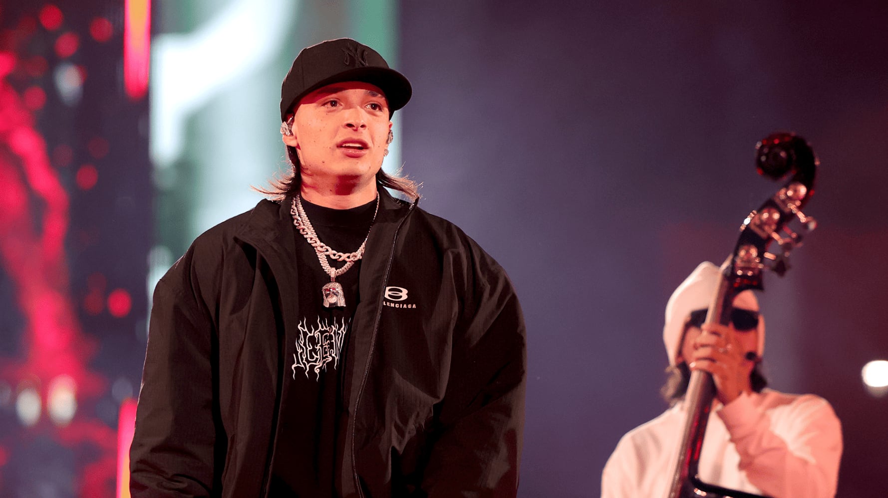 Peso Pluma performs onstage during TikTok In The Mix at Sloan Park on December 10, 2023 in Mesa, Arizona. Rich Fury/Getty Images for TikTok