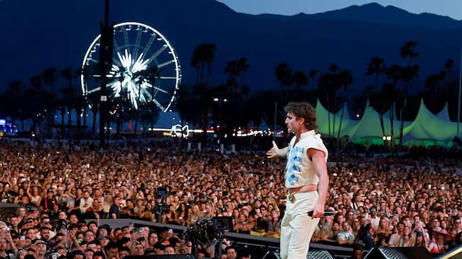 Benson Boone performs at the Coachella Stage during the 2025 Coachella Valley Music and Arts Festival at Empire Polo Club on April 11, 2025 in Indio, California. Kevin Mazur/Getty Images for Coachella