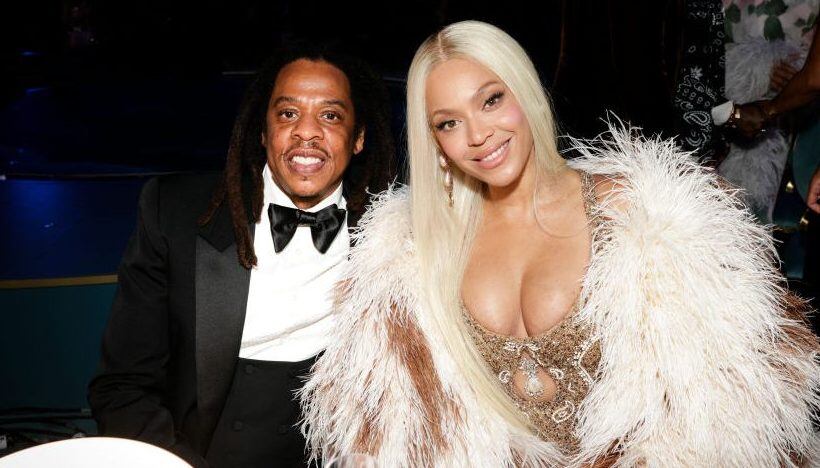 Jay-Z and Beyonce at The 67th Annual Grammy Awards, airing live from Crypto.com Arena in Los Angeles, California, Sunday, Feb. 2 (Francis Specker/Getty Images)
