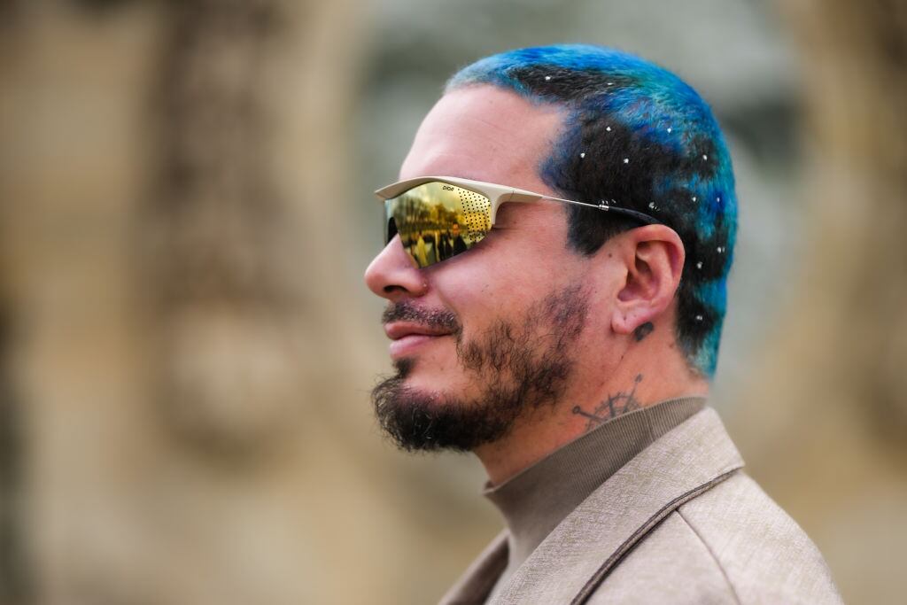 J Balvin is seen outside Dior, during the Paris Fashion Week, 2023. Edward Berthelot / Getty Images