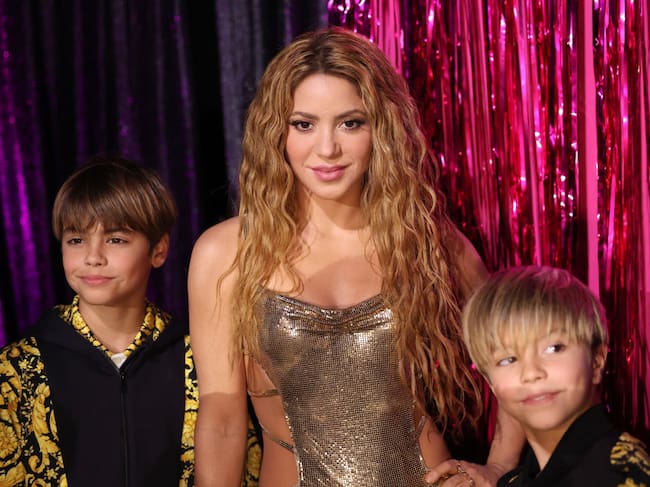Sasha Piqué, Shakira, and Milan Piqué attend the 2023 MTV Video Music Awards on September 12, 2023. Mike Coppola/Getty Images.
