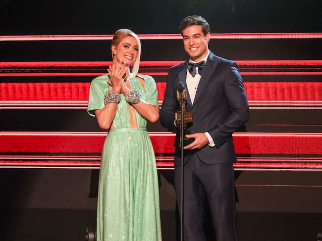Paris Hilton and Danilo Carrera at the Billboard Latin Music Awards 2023 held at Watsco Center on October 5, 2023 in Coral Gables, Florida. Christopher Polk/Billboard via Getty Images