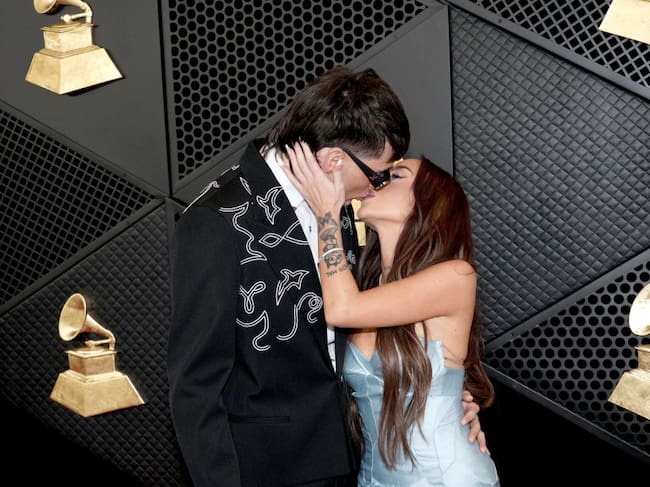 Peso Pluma and Nicki Nicole attend the 66th GRAMMY Awards at Crypto.com Arena on February 04, 2024 in Los Angeles, California. Jeff Kravitz/FilmMagic