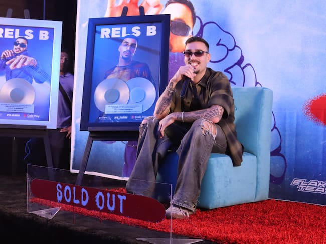 Rels B during a press conference on May 5, 2023 in Mexico City. Adrián Monroy/Getty.