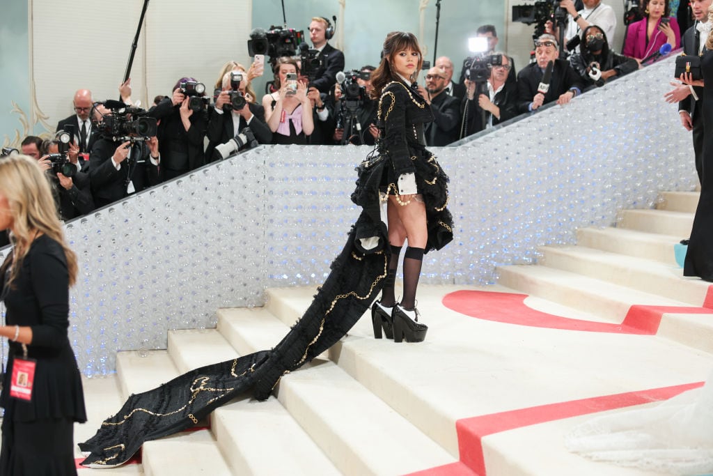 Jenna Ortega at the 2023 Met Gala: Karl Lagerfeld: A Line of Beauty held at the Metropolitan Museum of Art on May 1, 2023 in New York, New York. Christopher Polk/WWD via Getty Images