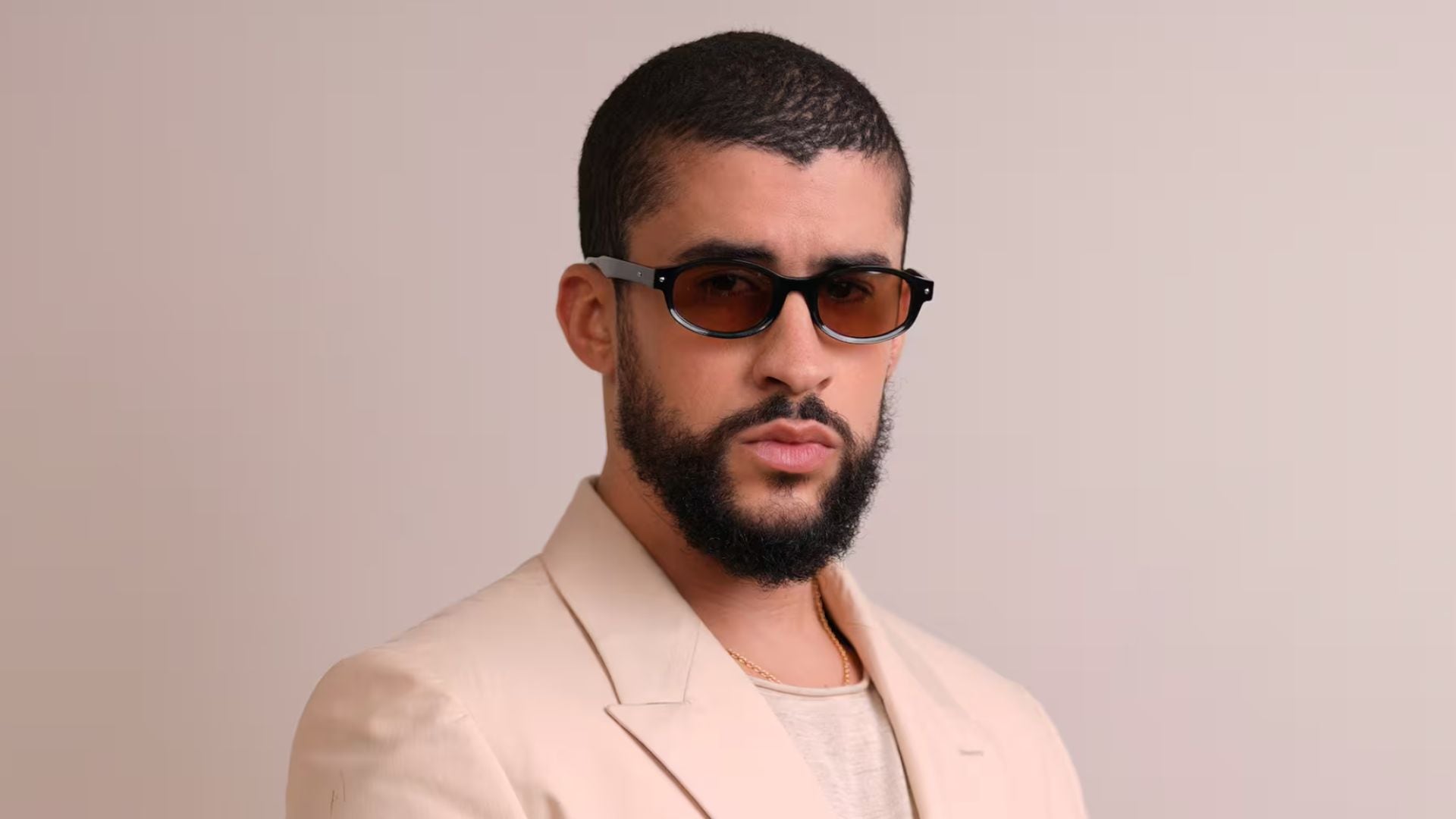 Bad Bunny at the Dior fashion show during Paris Fashion Week Menswear Spring/Summer 2025 held at Val de Grace on June 21, 2024 in Paris, France. (Photo by Swan Gallet/WWD via Getty Images)