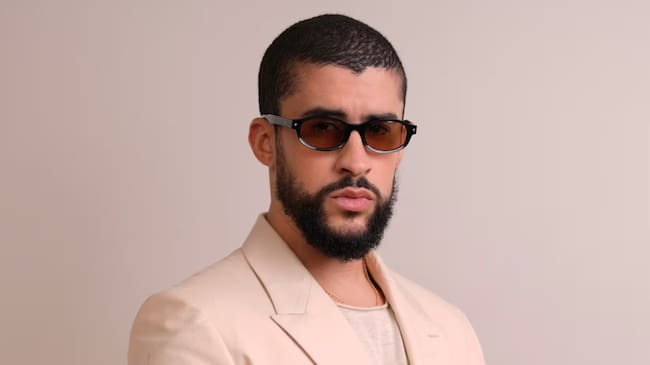 Bad Bunny at the Dior fashion show during Paris Fashion Week Menswear Spring/Summer 2025 held at Val de Grace on June 21, 2024 in Paris, France. (Photo by Swan Gallet/WWD via Getty Images)