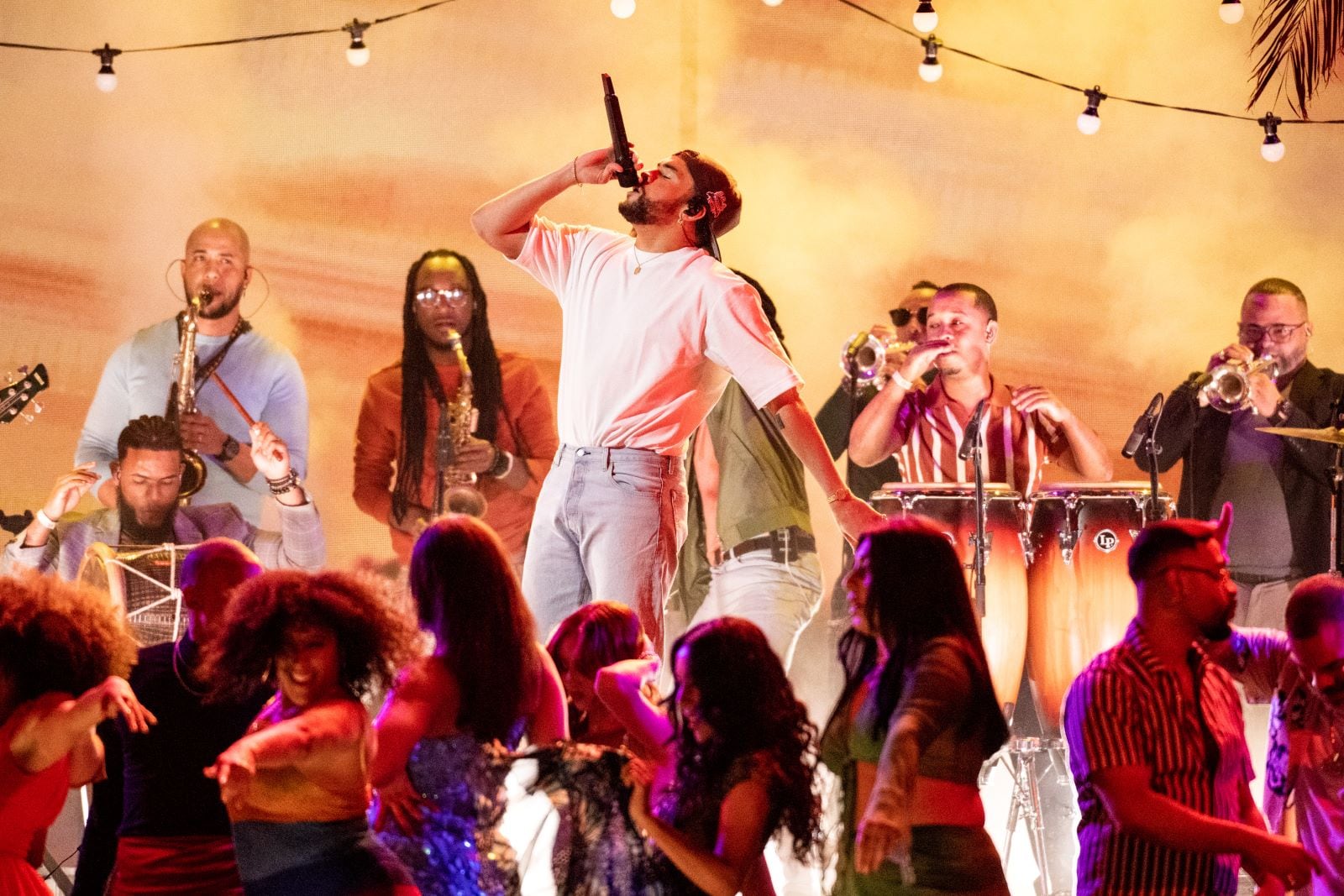 Bad Bunny performs during the 65th GRAMMY Awards / Timothy Norris / Getty Images